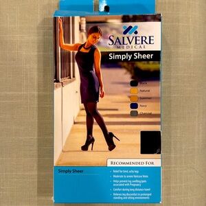 Salvere medical Simply Sheer Pantyhose Size Medium Black